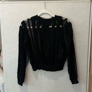 Elegant Black Sheer Women's Top